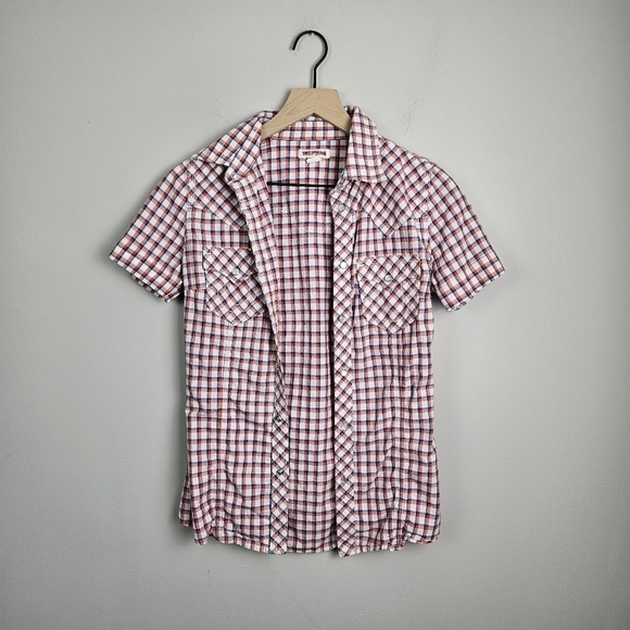True Religion Plaid Snap Button Front Women’s Pocket Top XS - Picture 1 of 8